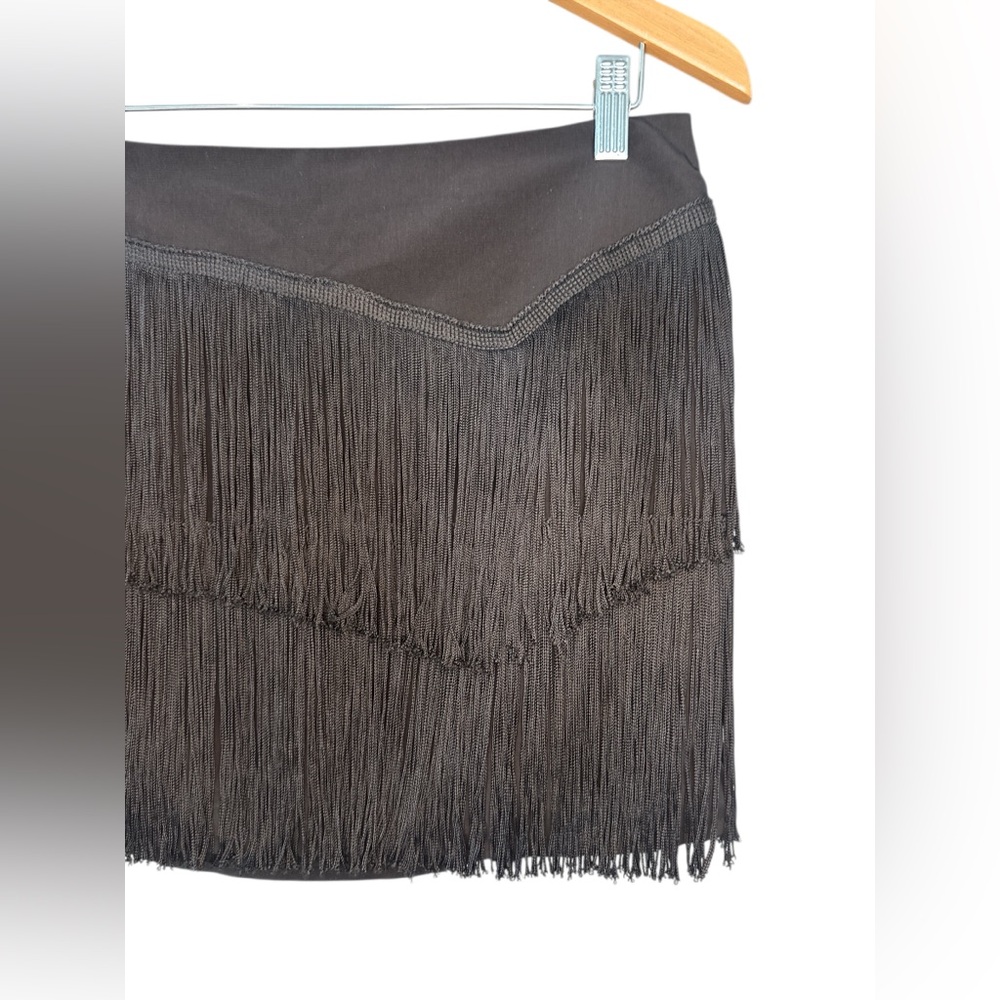 Vintage Nanette Lepore black fringe mini skirt - Picture 5 of 10